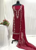 Georgette Pink Party Wear Hand Work Salwaar Suit